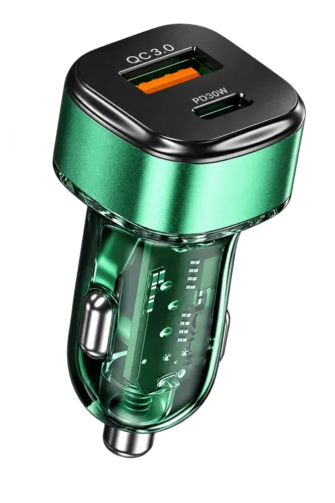 Wisdomup CC-14 30W PD USB + USB-C Car Charger