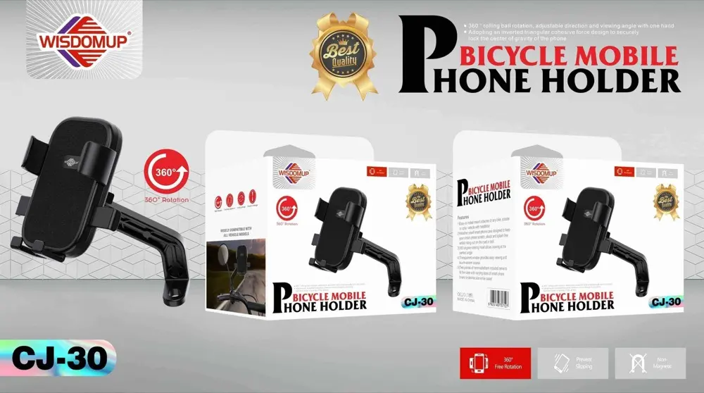 Wisdomup CJ-30 Motorbike Mirror Phone Mount