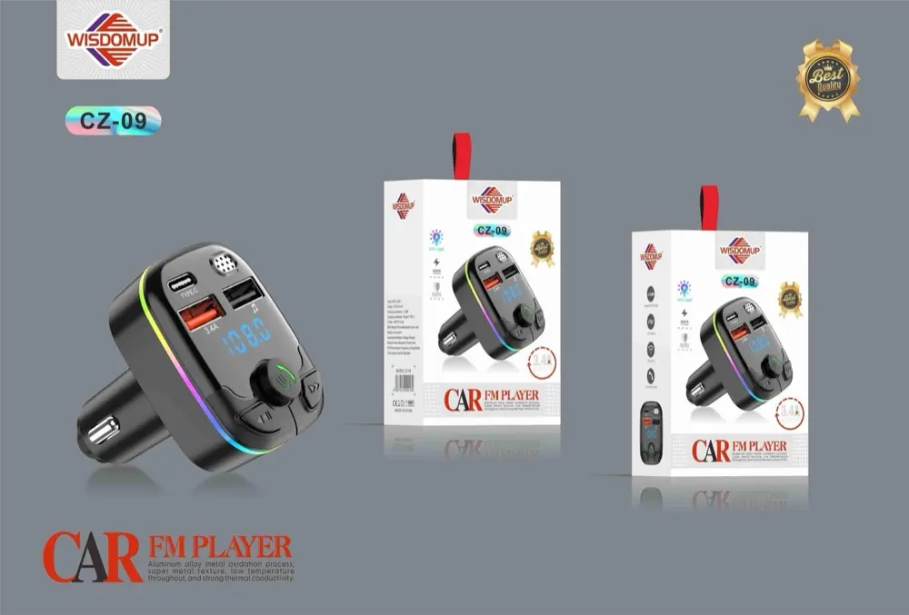 Wisdomup CZ-09 Car Bluetooth FM Transmitter & Charger