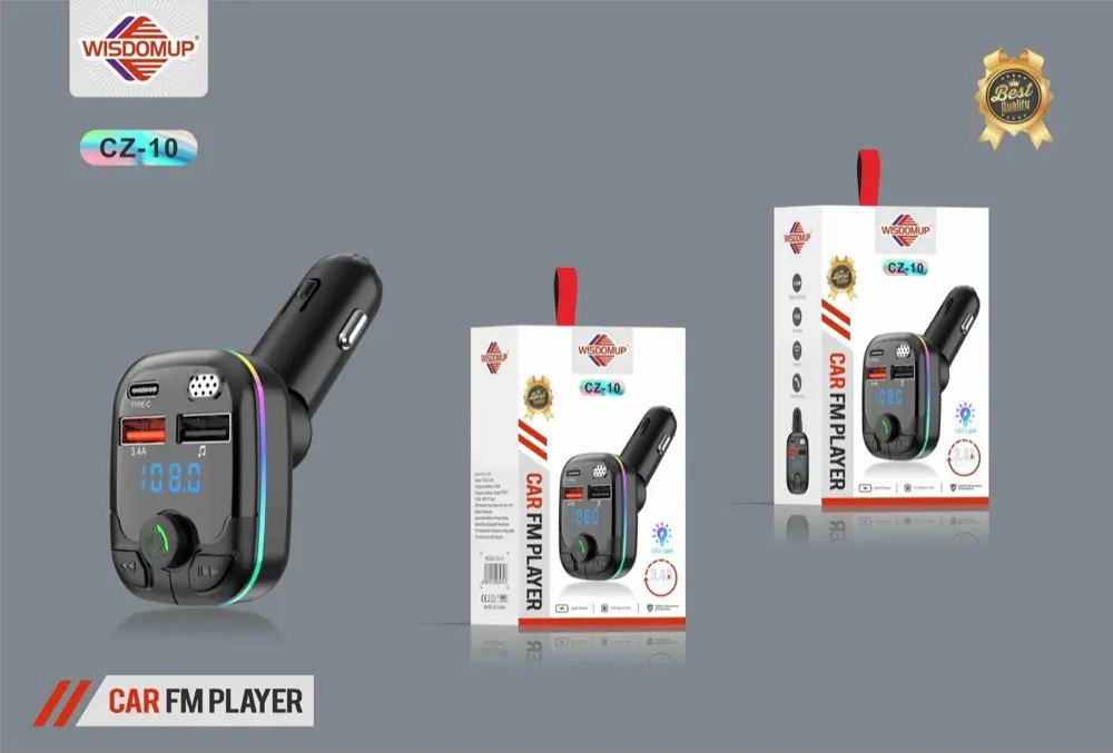 Wisdomup CZ-10 Car Bluetooth FM Transmitter & Charger