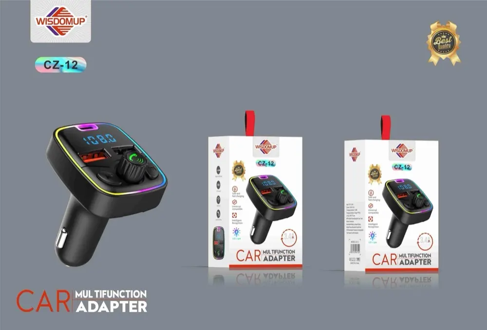 Wisdomup CZ-12 Car Bluetooth FM Transmitter & Charger