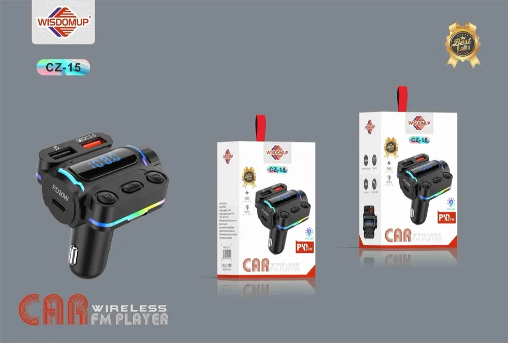 Wisdomup CZ-15 Car Bluetooth FM Transmitter & Charger