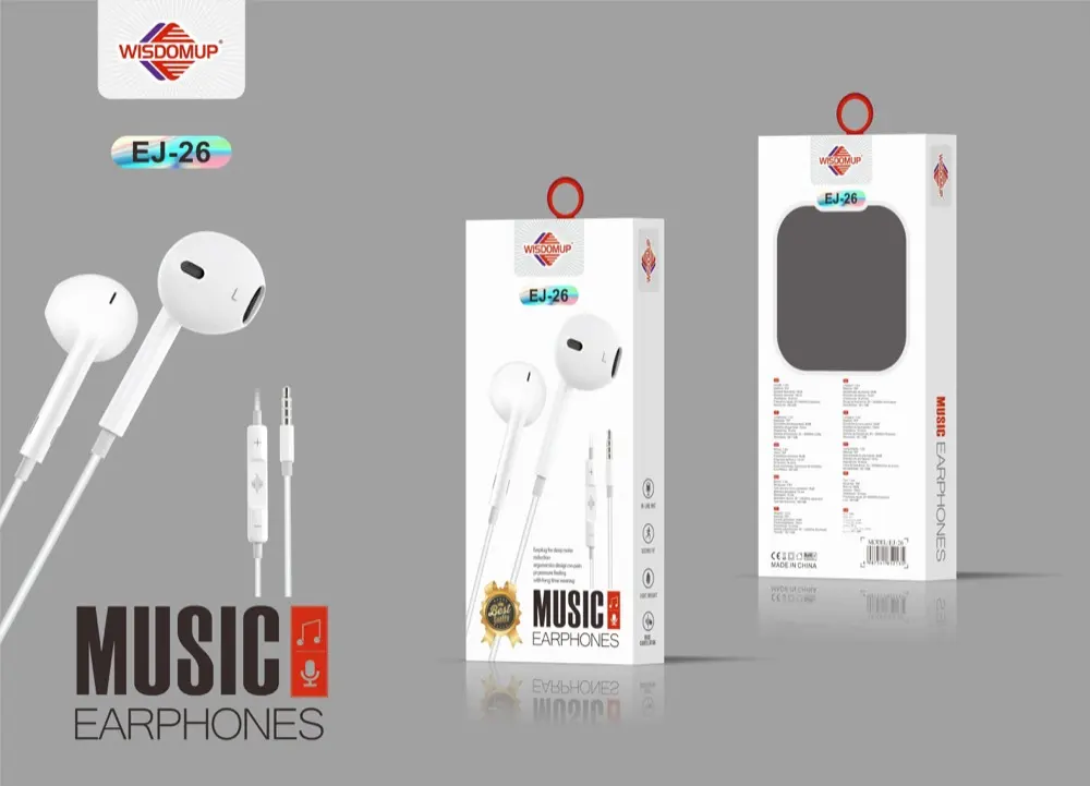 Wisdomup EJ-26 3.5mm Handsfree Earphones