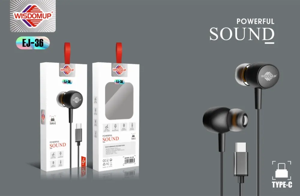 Wisdomup EJ-36 USB-C Handsfree Earphones