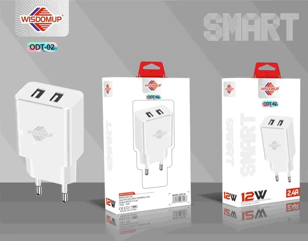 Wisdomup ODT-02 12W Dual USB Charger (Plug Only)