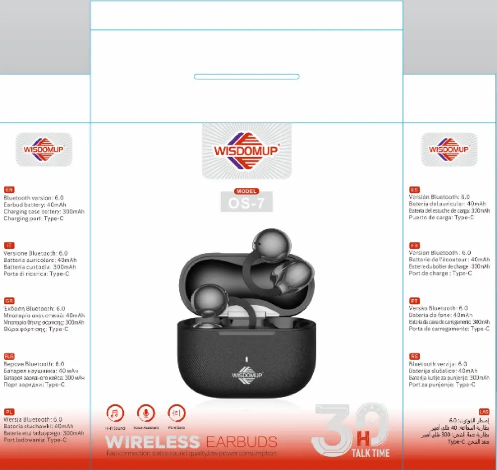 Wisdomup OS-7 Open-Ear Wireless Earbuds