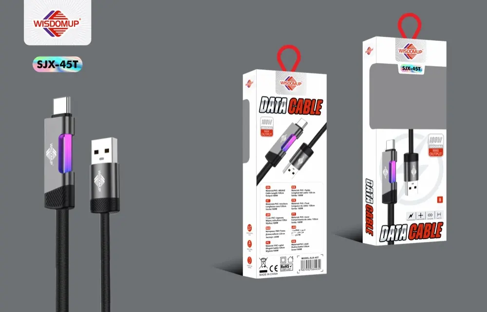 Wisdomup SJX-45 Fast Charging Cable with LED