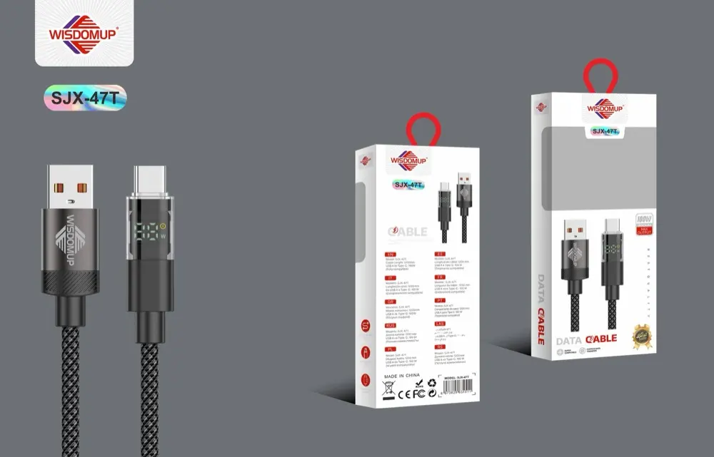 Wisdomup SJX-47 Fast Charging Cable with Display