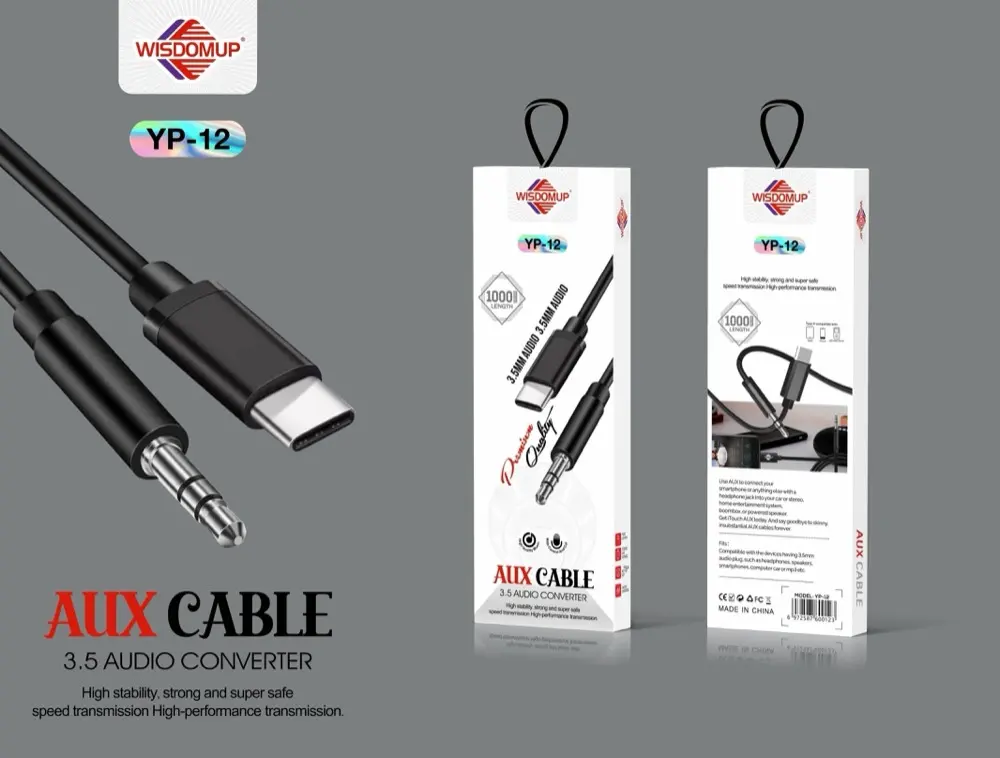 Wisdomup YP-12 USB-C to AUX Car Cable