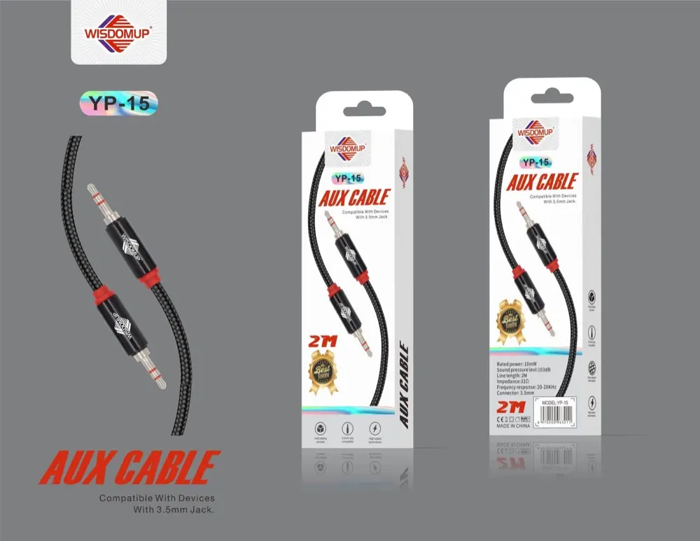 Wisdomup YP-15 3.5mm AUX Cable, 2m
