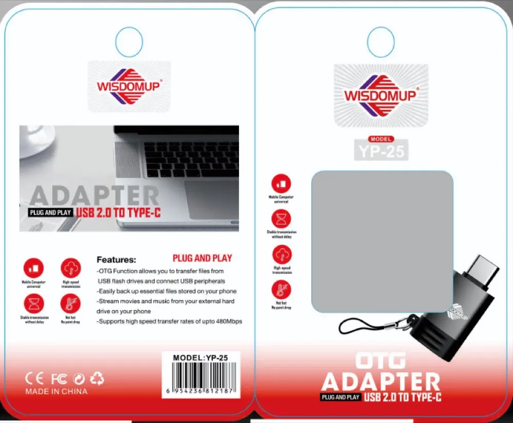 Wisdomup YP-25 USB-A to USB-C Adapter