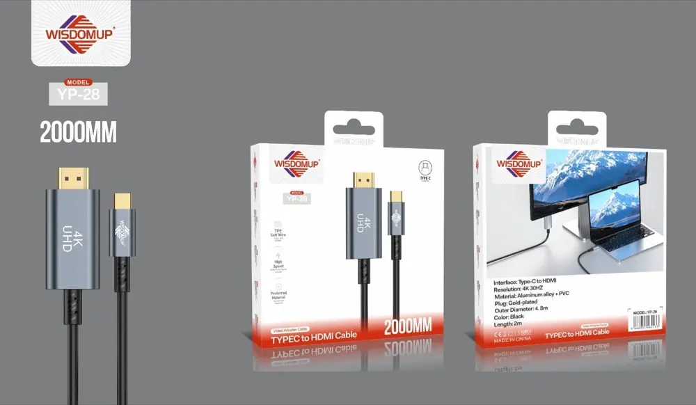 Wisdomup YP-28 USB-C to HDMI 4K Cable