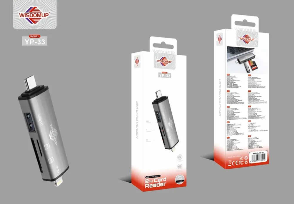 Wisdomup YP-33 Lightning / USB-C Card Reader