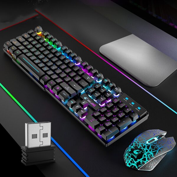 Rechargeable 2.4G Wireless Gaming Keyboard Mouse LED Backlight