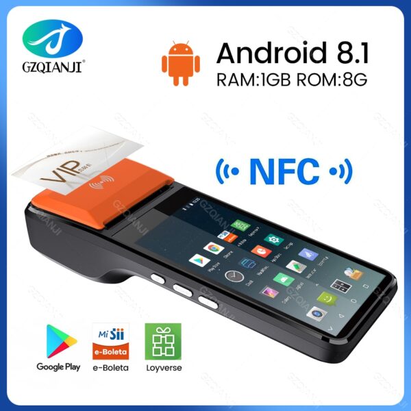 Android 8.1 Handheld POS with Printer, Bluetooth & NFC