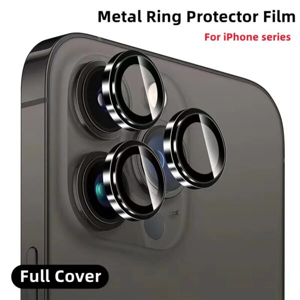 Lens Metal Ring Protector Glass for iPhone